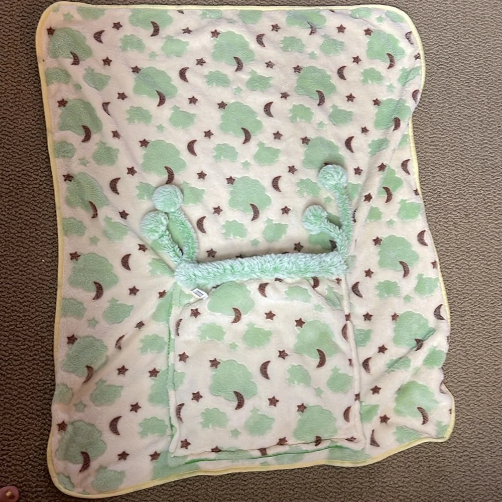 Frog backpack blanket. Very cute and soft.
